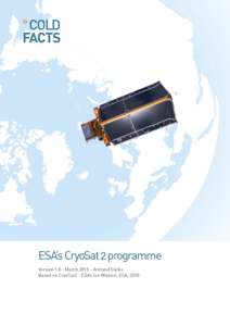 COLD FACTS ESA’s CryoSat 2 programme VersionMarchArmand Dijcks  Based on CryoSat2 - ESA’s Ice Mission, ESA, 2010 