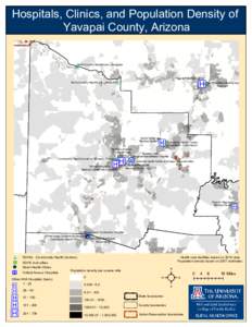 Hospitals, Clinics, and Population Density of Yavapai County, Arizona North Country HealthCare - Seligman * #