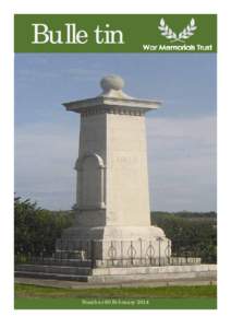 Bulletin  Number 60 February 2014 War Memorials Trust works to protect and conserve all war memorials within the UK