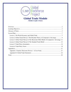 Global Trade Module Module Length: 6 hours Overview ......................................................................................................................................... 2  Learning Objectives ......