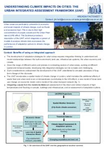 UNDERSTANDING CLIMATE IMPACTS ON CITIES: THE URBAN INTEGRATED ASSESSMENT FRAMEWORK (UIAF) ARCADIA FACTSHEET 1 Contact:   Urban areas are particularly vulnerable to economic