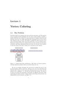 Lecture 1  Vertex Coloring 1.1  The Problem