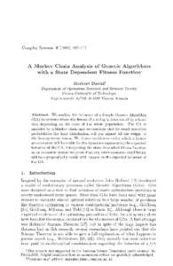 A Markov Chain Analysis of Genetic Algorithms with a State Dependent Fitness Function