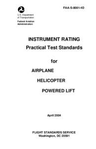 FAA-S-8081-4D, Instrument Rating Practical Test Standards for Airplane, Helicopter, and Powered Lift