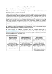 Call for papers on Forecasting Commodity Markets