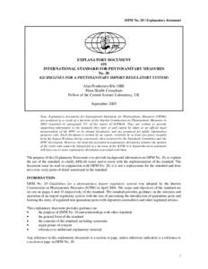 ISPM No[removed]Explanatory document  EXPLANATORY DOCUMENT ON INTERNATIONAL STANDARD FOR PHYTOSANITARY MEASURES No. 20