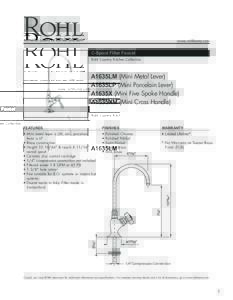 www.rohlhome.com  C-Spout Filter Faucet Rohl Country Kitchen Collection