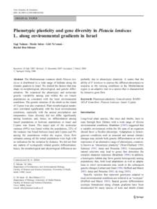Tree Genetics & Genomes DOIs11295ORIGINAL PAPER  Phenotypic plasticity and gene diversity in Pistacia lentiscus