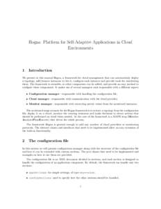 Hogna: Platform for Self-Adaptive Applications in Cloud Environments 1  Introduction