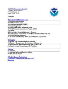 Atmospheric dispersion modeling / Air pollution / Environmental engineering / Air Resources Laboratory / Office of Oceanic and Atmospheric Research / Mesonet / National Oceanic and Atmospheric Administration / Meteorology / Mercury / CMAQ