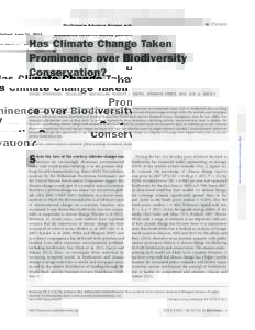 BioScience Advance Access published June 11, 2014  Forum Has Climate Change Taken Prominence over Biodiversity