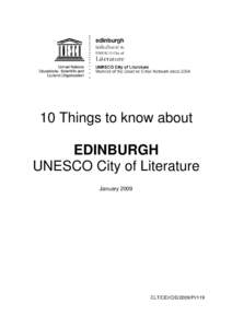 10 things to know about Edinburgh, UNESCO City of Literature; 2009