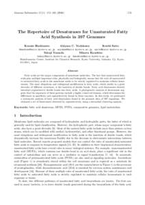 Genome Informatics 17(1): 173–The Repertoire of Desaturases for Unsaturated Fatty Acid Synthesis in 397 Genomes