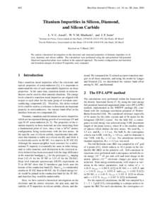 Brazilian Journal of Physics, vol. 34, no. 2B, June, Titanium Impurities in Silicon, Diamond, and Silicon Carbide