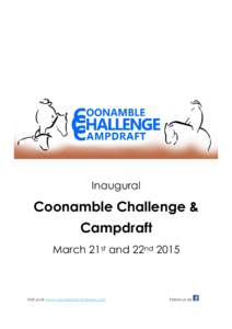 Inaugural  Coonamble Challenge & Campdraft March 21st and 22nd 2015