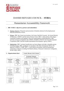 Vers: Apr2011  DANISH REFUGEE COUNCIL – SYRIA Humanitarian Accountability Framework 1.