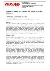 LANDSLIDES In Research, Theory and Practice Proceedings of the 8 th International Symposium on LandslidesJune 2000 Cardiff, Wales ppMeasured response to a drainage adit in a deep creeping