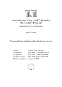 Computational Science and Engineering (Int. Master’s Program) ¨ MUNCHEN ¨ TECHNISCHE UNIVERSITAT