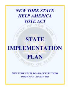 New York State Help America Vote Act State Implementation Plan