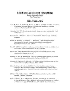 Microsoft Word - Child and Adolescent Firesetting Bibliography.doc