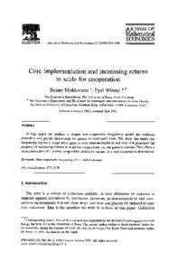 ELSEWIER  Journal of Mathematical Economics548 Core implementation and increasing returns to scale for cooperation