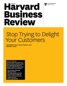 HBR.ORG  July–August 2010 reprint R1007L  Stop Trying to Delight