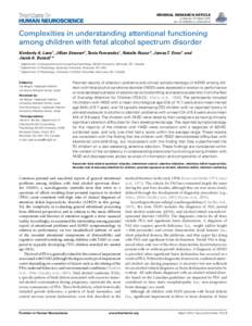 ORIGINAL RESEARCH ARTICLE published: 07 March 2014 doi: fnhumComplexities in understanding attentional functioning among children with fetal alcohol spectrum disorder