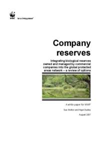 Microsoft Word - Company reserves - report by Equilibrium for WWF August 20.