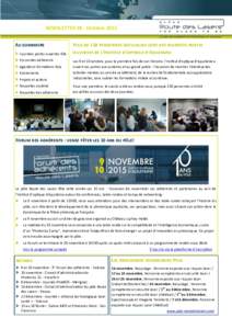 NEWSLETTER #8 - Octobre 2015 Au sommaire  Journées portes ouvertes IOA  Forum des adhérents  Agenda et formations Pyla  Evénements