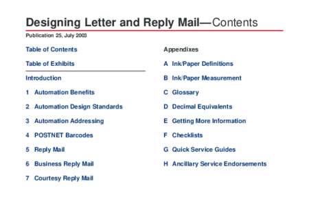 Pub 25, Designing Letter and Reply Mail