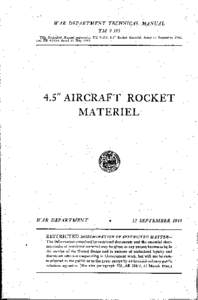 4.5” AIRCRAFT ROCKET MATERIEL WAR DEPARTMENT