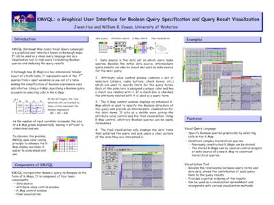 KMVQL: a Graphical User Interface for Boolean Query Specification and Query Result Visualization Jiwen Huo and William B. Cowan, University of Waterloo Introduction data source