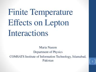 Finite temperature effects on lepton interactions