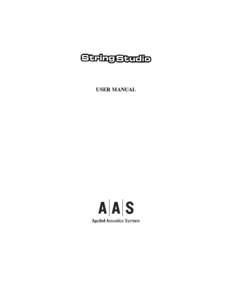 USER MANUAL  2 Information in this manual is subject to change without notice and does not represent a commitment on the part of Applied Acoustics Systems DVM Inc. The software described in this manual is furnished unde