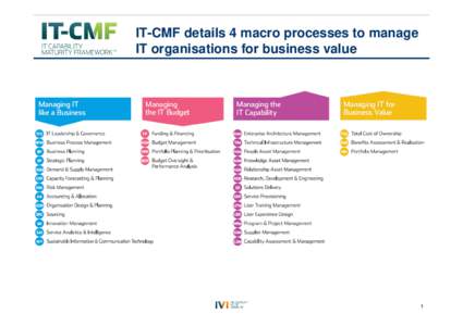 IT-CMF details 4 macro processes to manage IT organisations for business value 1  Why the IT-CMF?