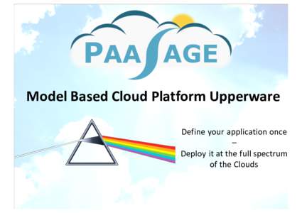 Model	Based	Cloud	Platform	Upperware Define	your	application	once	 – Deploy	it	at	the	full	spectrum	 of	the	Clouds