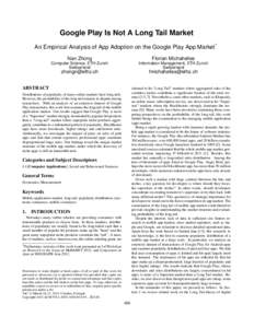Google Play is not a Long Tail Market: An Empirical Analysis of App Adoption on the Google Play App Market