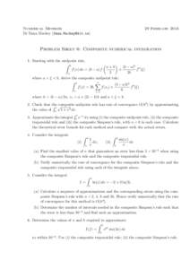 Numerical Methods Dr Dana MackeyFebruaryProblem Sheet 6: Composite numerical integration
