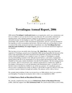 Terralingua Annual Report, [removed]