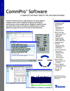 I N T U I C O M  CommPro Software ™  CommPro™ Software provides a single application that brings together a