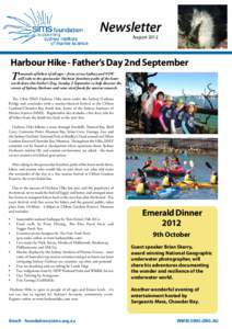 Newsletter August 2012 Harbour Hike - Father’s Day 2nd September Contents