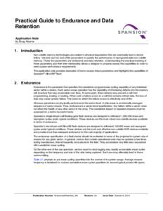 Practical Guide to Endurance and Data Retention Application Note by Doug Kearns  1. Introduction