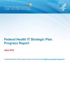 Federal Health IT Strategic Plan - Progress Report - June 2013