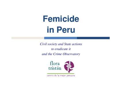 Femicide in Peru Ci il society Civil i andd State S