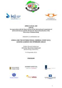AFRICA LEGAL AID (AFLA) In cooperation with the Kenya Section of the International Commission of Jurists (ICJ-Kenya) and the Division for Internationalisation of the University of Johannesburg