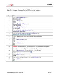 Monthly Budget Spreadsheet with Percents Lesson