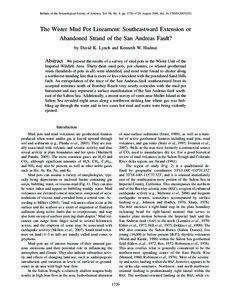 Bulletin of the Seismological Society of America, Vol. 98, No. 4, pp. 1720–1729, August 2008, doi: [removed][removed]The Wister Mud Pot Lineament: Southeastward Extension or