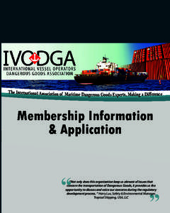 The International Association of Mari time Dangerous Goods Experts, Making a Difference Membership Information & Application