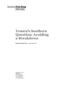 Microsoft Word[removed]Yemens Southern Question - Avoiding a Breakdown
