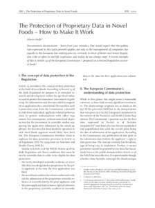 280  The Protection of Proprietary Data in Novel Foods EFFL